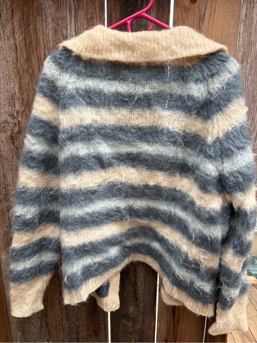 Vintage Striped Mohair Cardigan - Picture 2 of 4